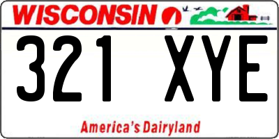 WI license plate 321XYE