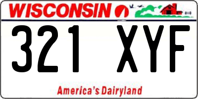 WI license plate 321XYF