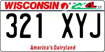WI license plate 321XYJ
