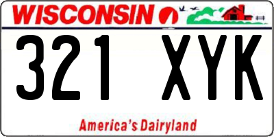 WI license plate 321XYK