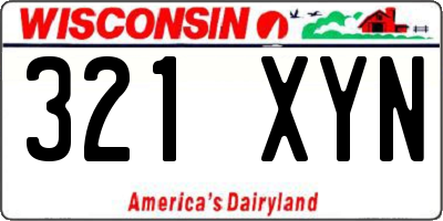 WI license plate 321XYN
