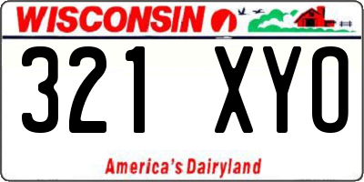WI license plate 321XYO