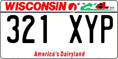 WI license plate 321XYP