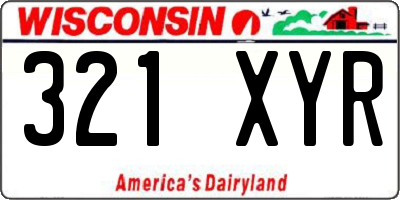 WI license plate 321XYR