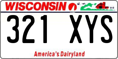 WI license plate 321XYS