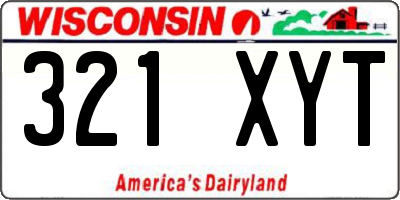 WI license plate 321XYT