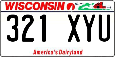 WI license plate 321XYU