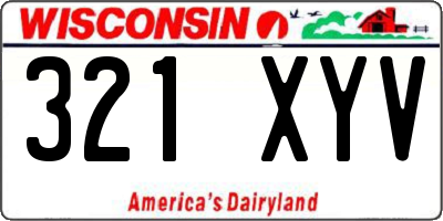WI license plate 321XYV