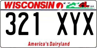 WI license plate 321XYX