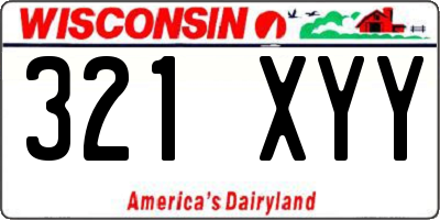 WI license plate 321XYY