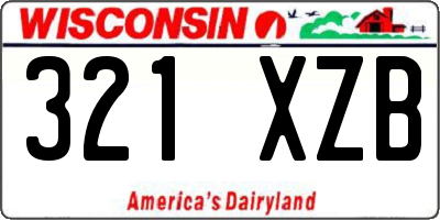 WI license plate 321XZB