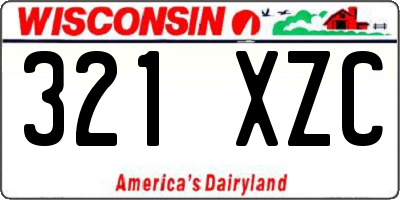 WI license plate 321XZC