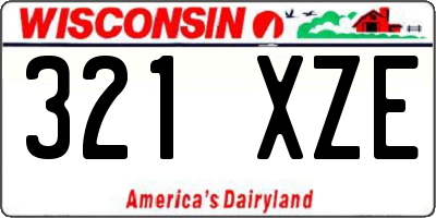 WI license plate 321XZE