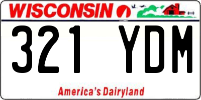WI license plate 321YDM
