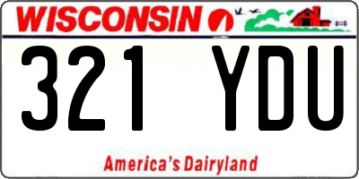 WI license plate 321YDU