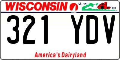 WI license plate 321YDV