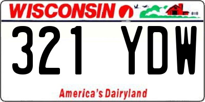 WI license plate 321YDW
