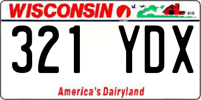 WI license plate 321YDX