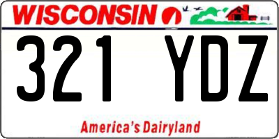 WI license plate 321YDZ