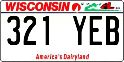 WI license plate 321YEB