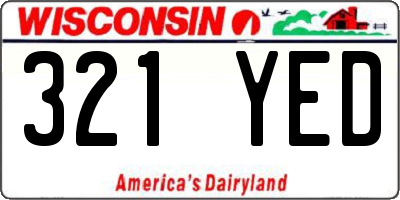 WI license plate 321YED