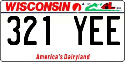 WI license plate 321YEE