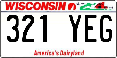 WI license plate 321YEG
