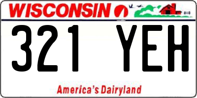 WI license plate 321YEH