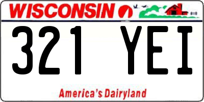 WI license plate 321YEI