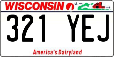 WI license plate 321YEJ