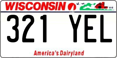 WI license plate 321YEL