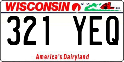 WI license plate 321YEQ