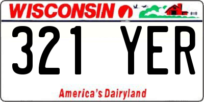 WI license plate 321YER