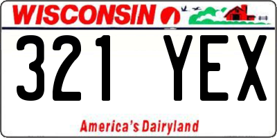 WI license plate 321YEX