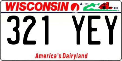 WI license plate 321YEY