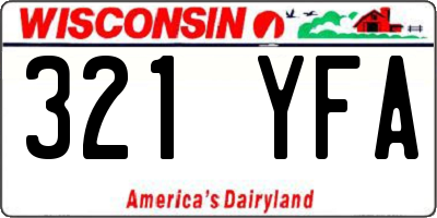 WI license plate 321YFA