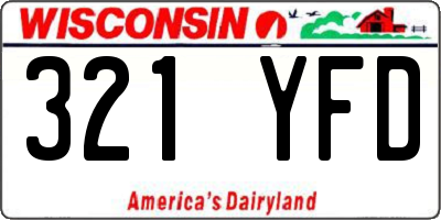 WI license plate 321YFD