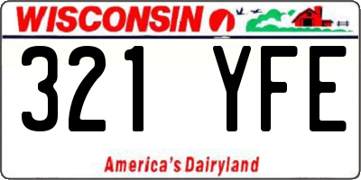 WI license plate 321YFE