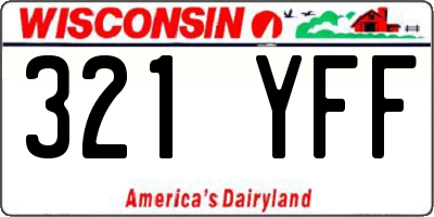 WI license plate 321YFF
