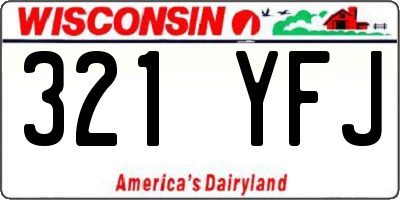 WI license plate 321YFJ