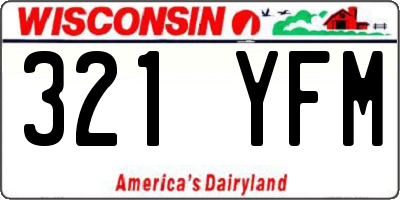 WI license plate 321YFM