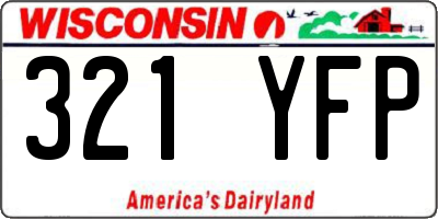 WI license plate 321YFP