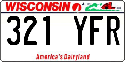 WI license plate 321YFR