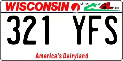WI license plate 321YFS