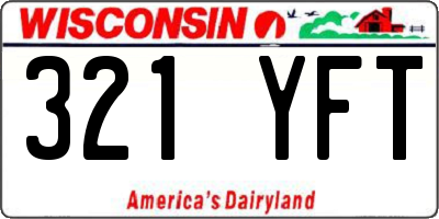 WI license plate 321YFT