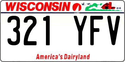 WI license plate 321YFV