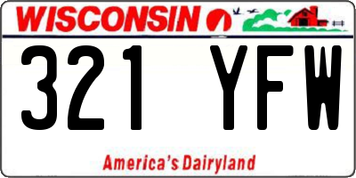 WI license plate 321YFW