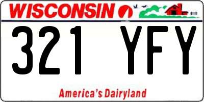 WI license plate 321YFY