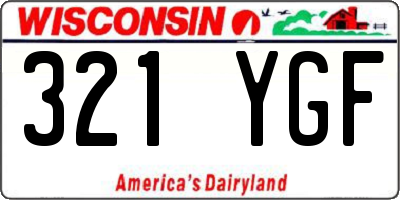 WI license plate 321YGF