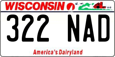 WI license plate 322NAD